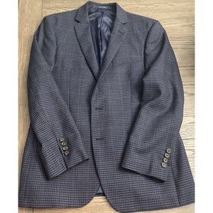 Ralph Lauren Dillards Mens Blazer Custom Fit Jacket Size 40 S Blue Plaid Coat